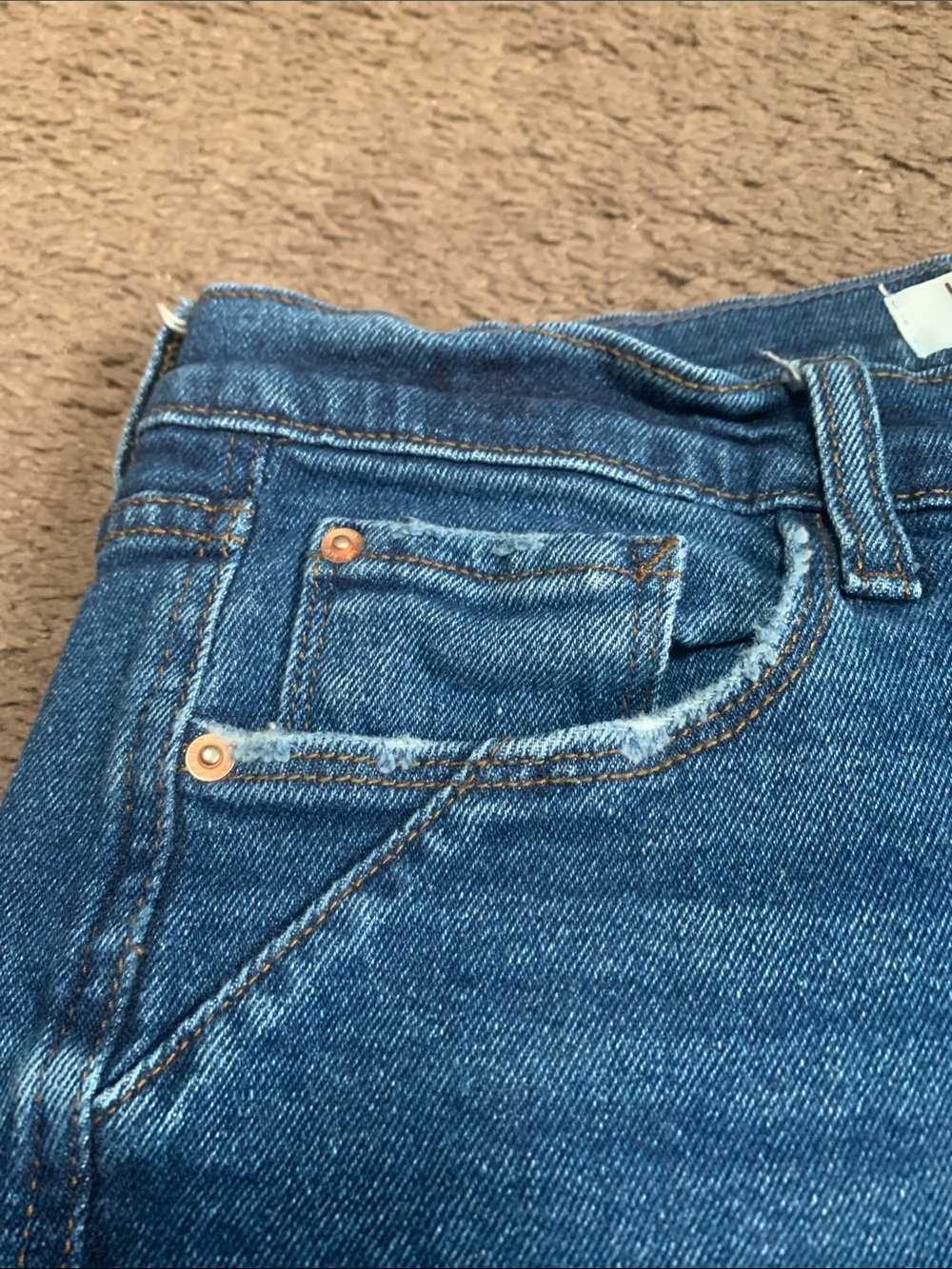 Kensie medium blue Frayed Hem Denim Shorts - Picture 5 of 6